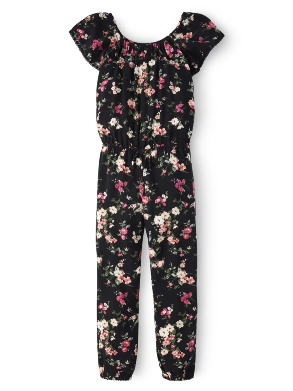 The Children's Place Toddler Girls Black Floral Jumpsuit Size 4